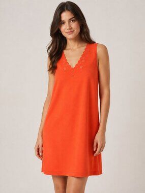 Everly Women's Red Orange Sleeveless Shift Dress, S